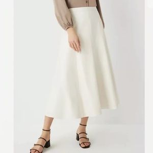 NEW ANN TAYLOR ivory white skirt faux leather 16